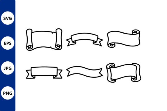 Banner & Ribbon Line Art Set