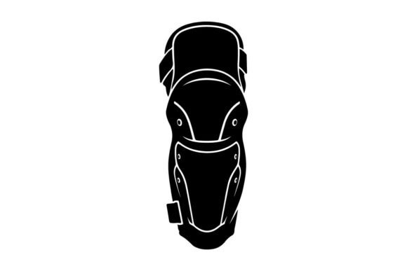 Black and White Knee Brace Support Illus