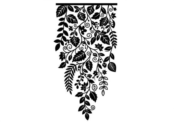 Black Floral Vine Hanging from Rod: A Versatile Design Element for Modern Creators