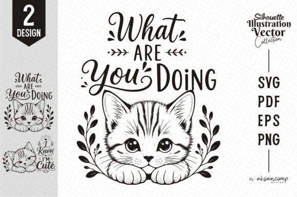 Cute Kitten Silhouette Quote: A Versatile Design for Modern Crafters