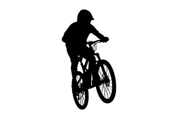 Cyclist Performing Wheelie Trick Silhouette