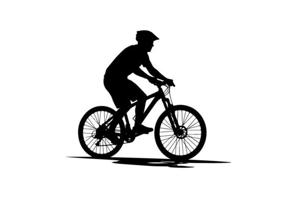 Cyclist Riding Mountain Bike in Minimali
