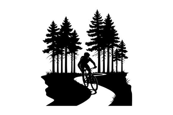 Cyclist Riding Mountain Bike Through Dar