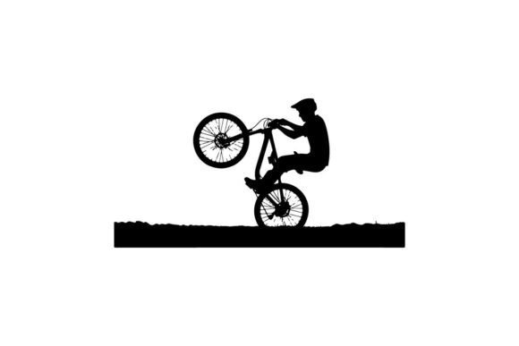 Elevating Dynamic Design: The Power of the BMX Cyclist Performing Mid-Air Trick Silhouette