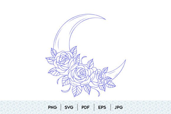 Floral Crescent Moon Rose Design Guide