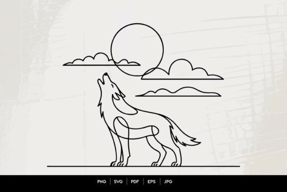Howling Wolf Line Art SVG: A Versatile Resource for Creators and Designers