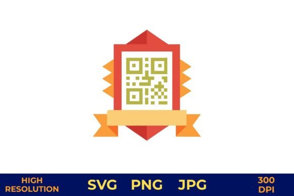 Integrating the QR Code on Ribbon Banner Vector Icon into Professional Design Workflows