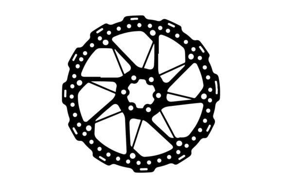 Intricate Black Metal Wheel Design Vector Art