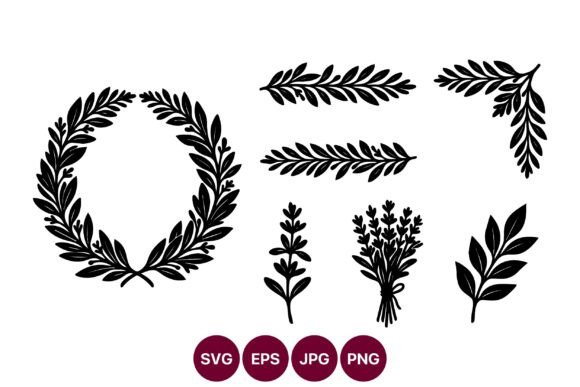 Laurel Wreath Line Art Bundle