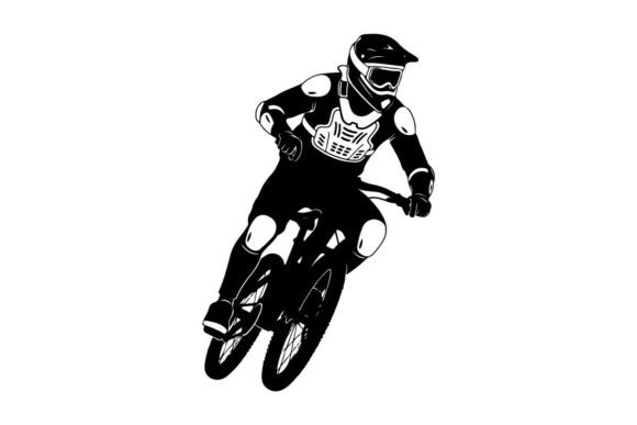 Motocross Rider Performing Jump in Mid-Air