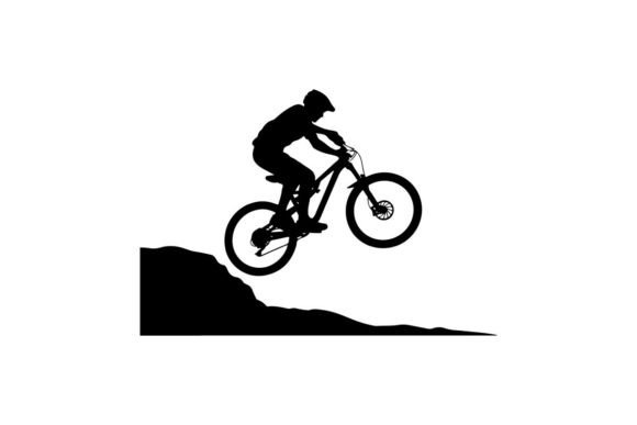 Mountain Biker Performing Jump on Dirt T: The Ultimate Silhouette for Dynamic Designs