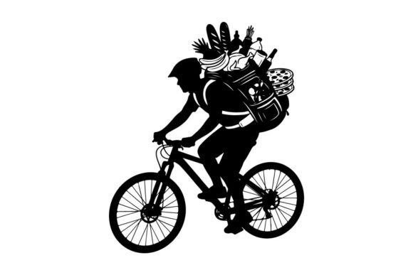 Mountain Biker Riding Aggressively in Dynamic Motion: The Power of Silhouette Design