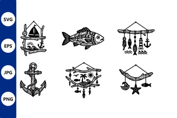 Nautical Vector Art Set with Anchor Designs