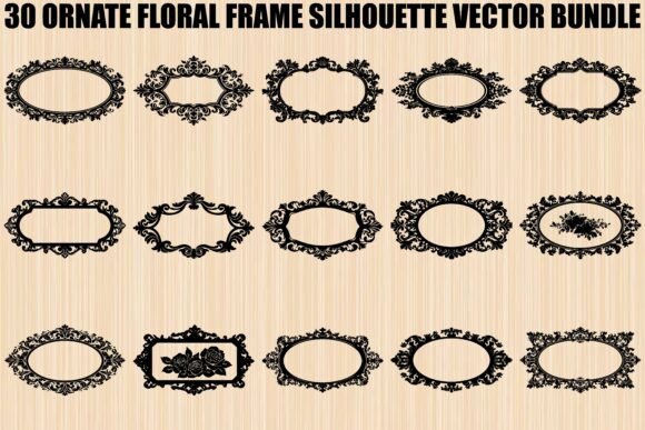 Ornate Floral Frame SVG Bundle