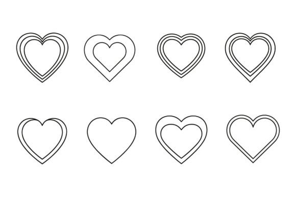 Outline Heart SVG Bundle Set: Minimalist Love Designs