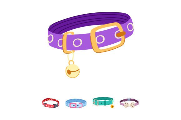 Playful Pet Collar Collection With Animal Icons
