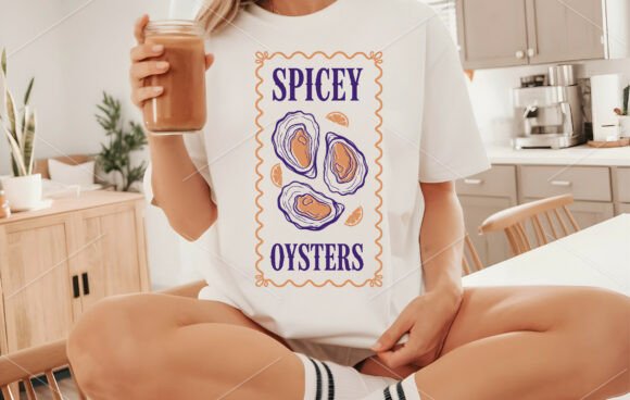 Revitalizing Coastal Branding with the Vintage Spicy Oysters PNG