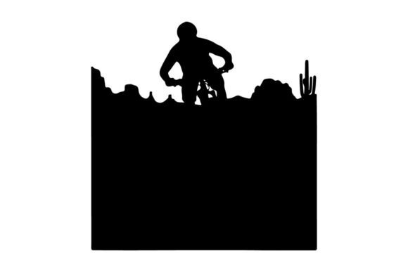 Silhouette of Cyclist Riding at Sunset