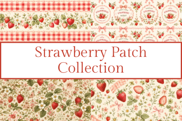 Strawberry Patch Watercolor Clipart Guide