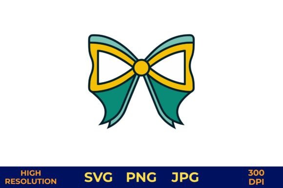 Teal and Yellow Bow Vector Design: A Versatile Asset for Festive Creativity