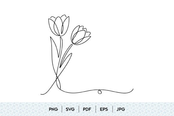 Tulip One Line Art SVG: Minimalist Floral Design
