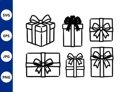 Unlocking Creative Potential with Six Gift Boxes Line Art